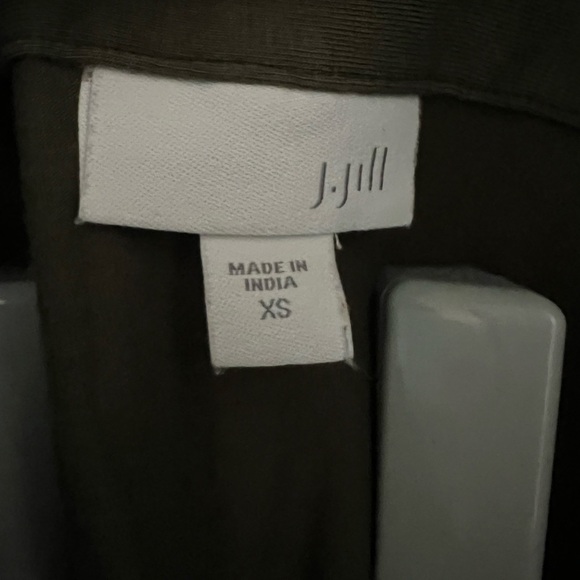 J. Jill Kale Green Knit Button Up Short Sleeve T-Shirt Dress with Pockets - Picture 2 of 6